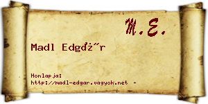 Madl Edgár névjegykártya